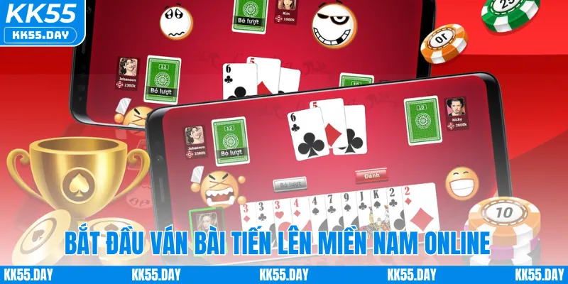 Tiến Lên Miền Nam Online: Game Bài Hấp Dẫn Số 1 Tại KK55 4 Bắt đầu ván bài tiến lên miền Nam online
