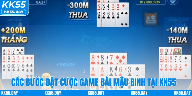 Game Bài Mậu Binh KK55 - Cơ Hội Săn Thưởng Lớn 3 Các bước đặt cược game bài mậu binh tại KK55