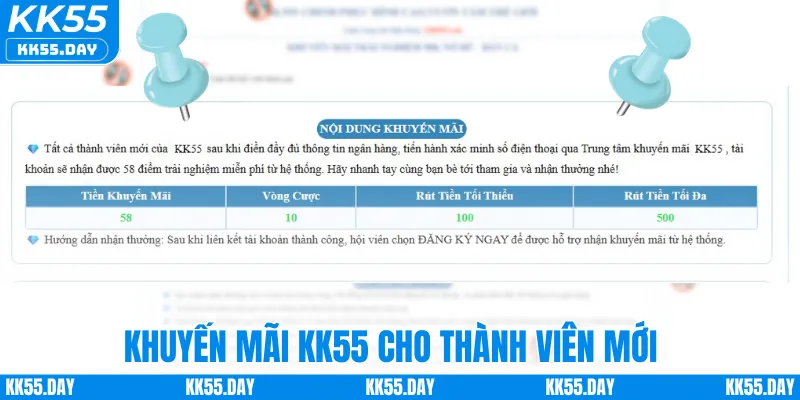 Khuyến Mãi KK55 5 Khuyến mãi KK55 cho thành viên mới