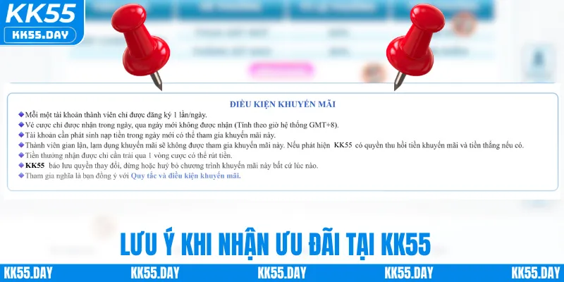 Khuyến Mãi KK55 3 Lưu ý khi nhận ưu đãi tại KK55